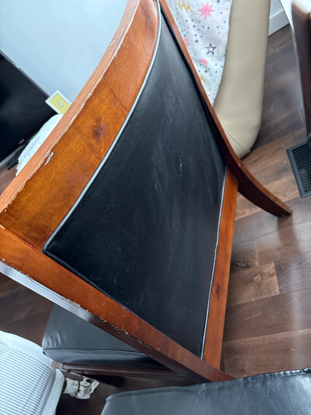 Set of 2 Dark Wood Dining Chairs - photo 5