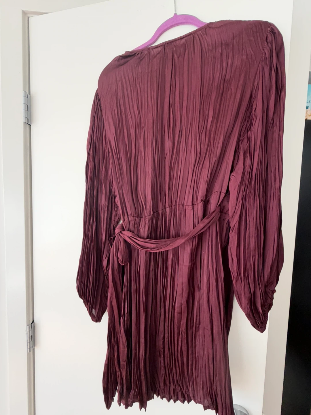 H&M Burgundy Long Sleeve Wrap Dress - photo 2