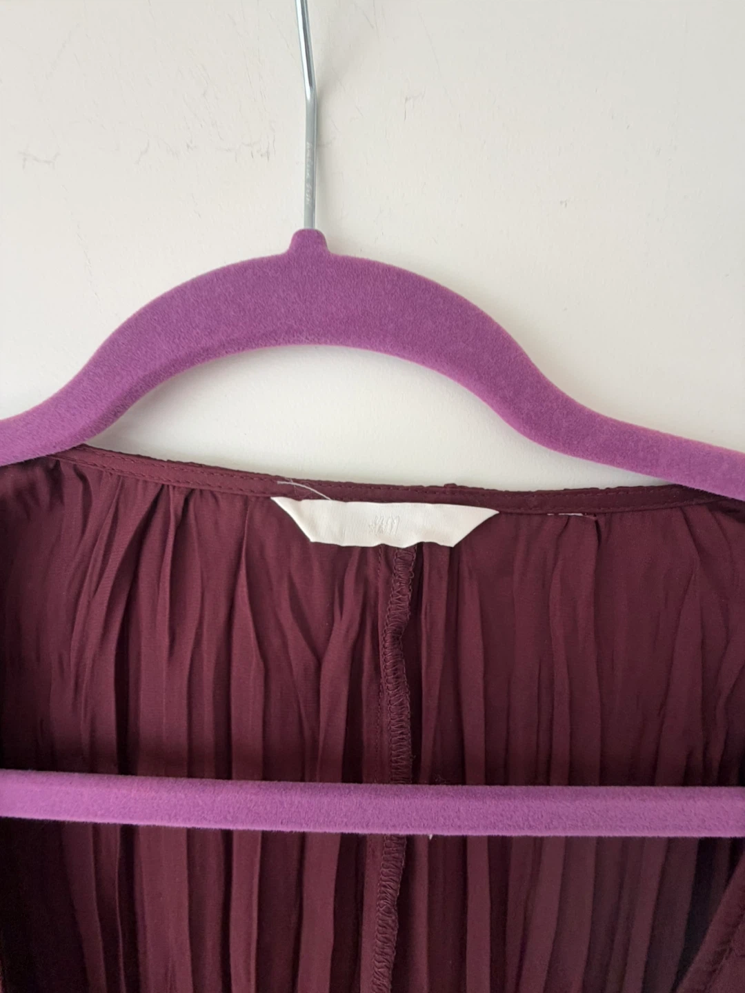 H&M Burgundy Long Sleeve Wrap Dress - photo 3