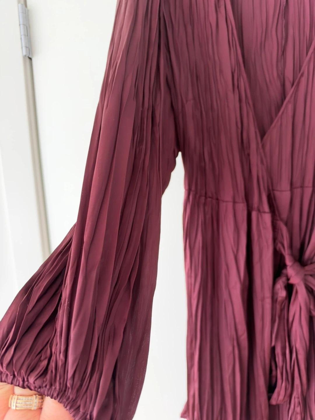 H&M Burgundy Long Sleeve Wrap Dress - photo 5