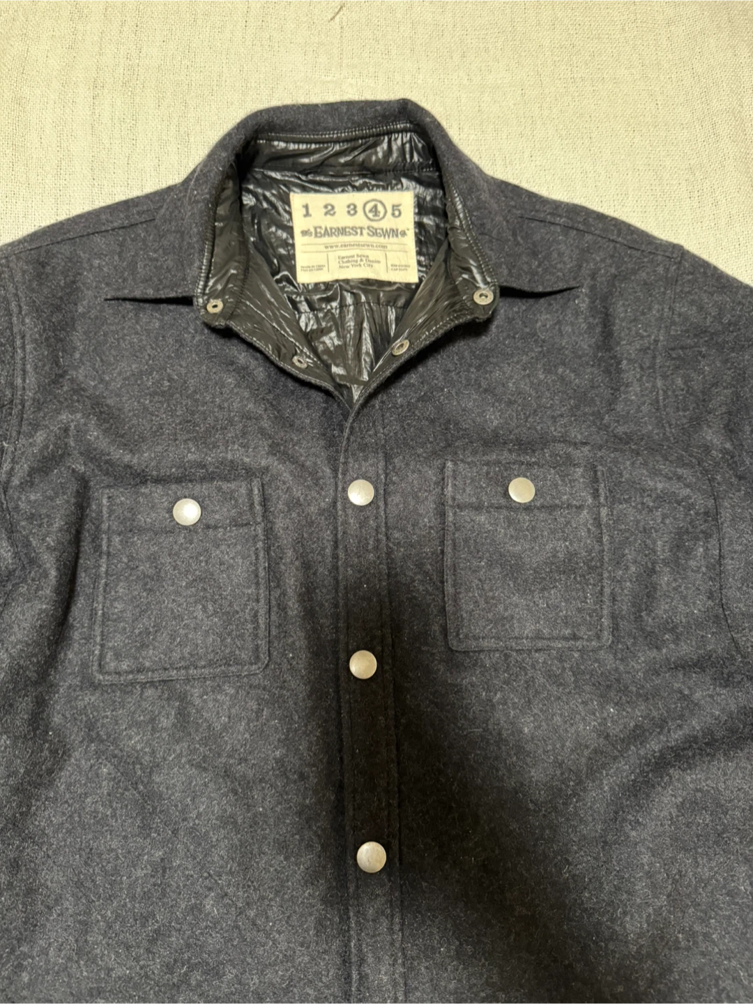 Earnest Sewn Charcoal Wool Shirt Jacket - photo 2
