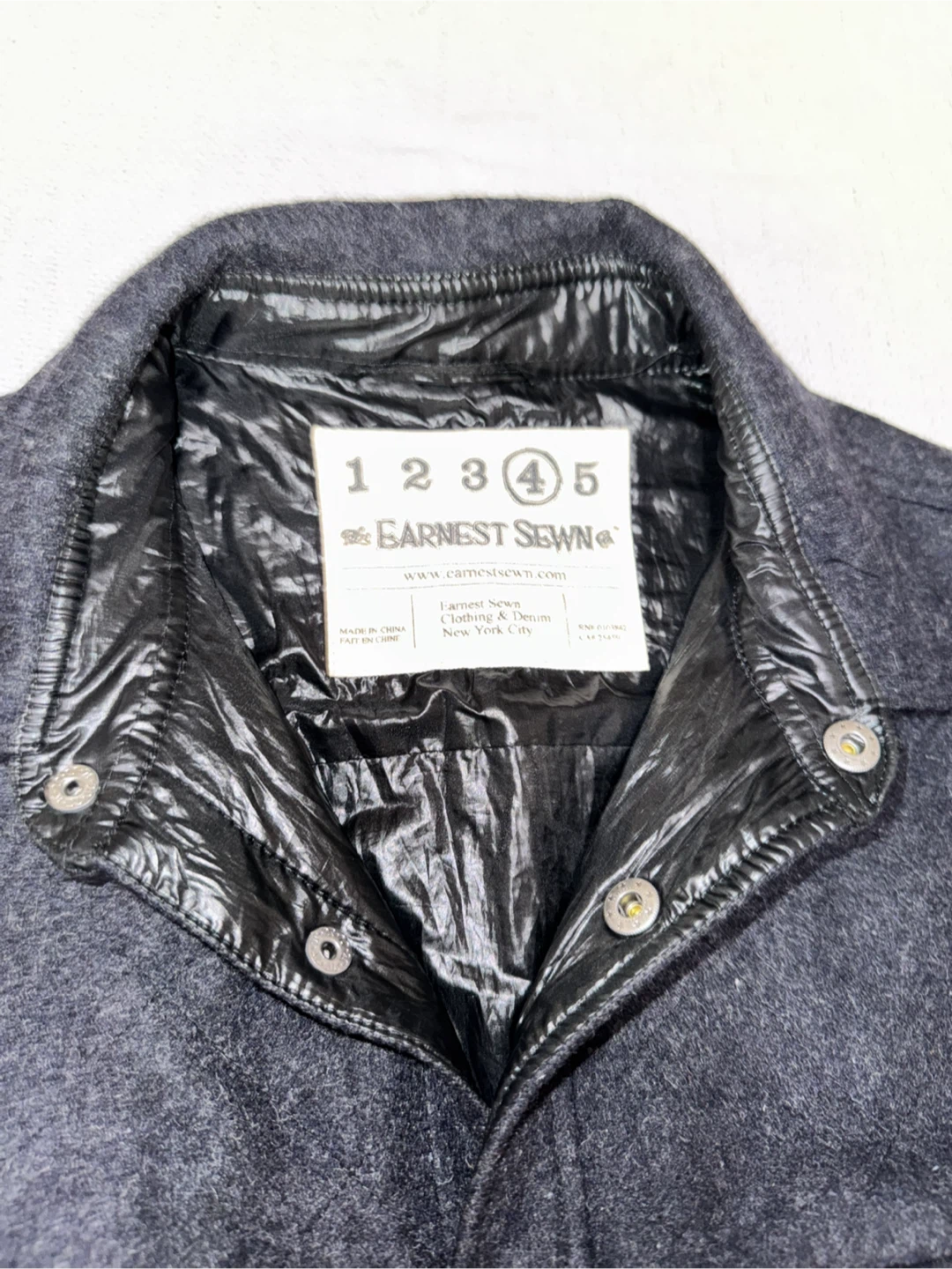 Earnest Sewn Charcoal Wool Shirt Jacket - photo 3