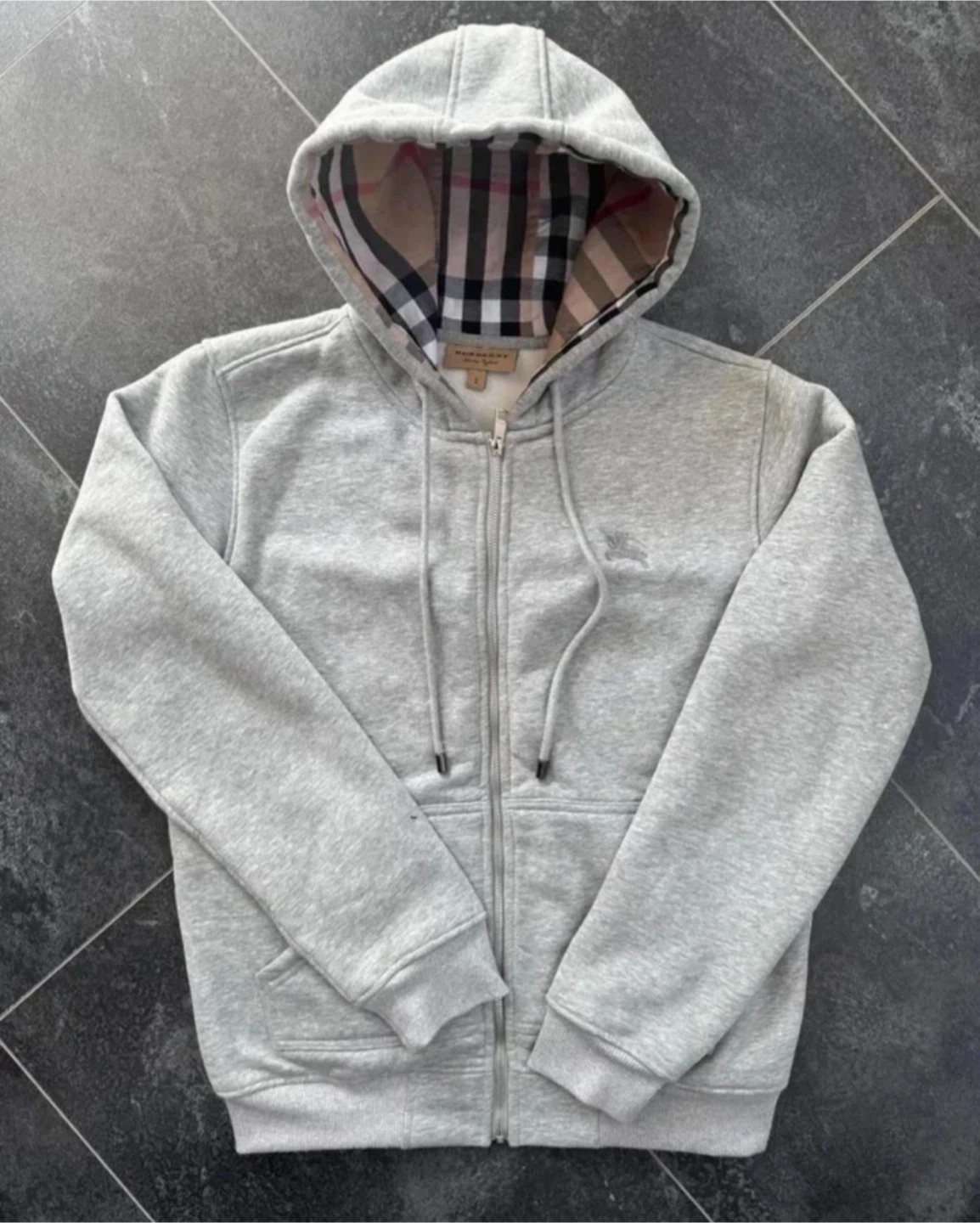 Burberry Zip-Up Hoodie Grey