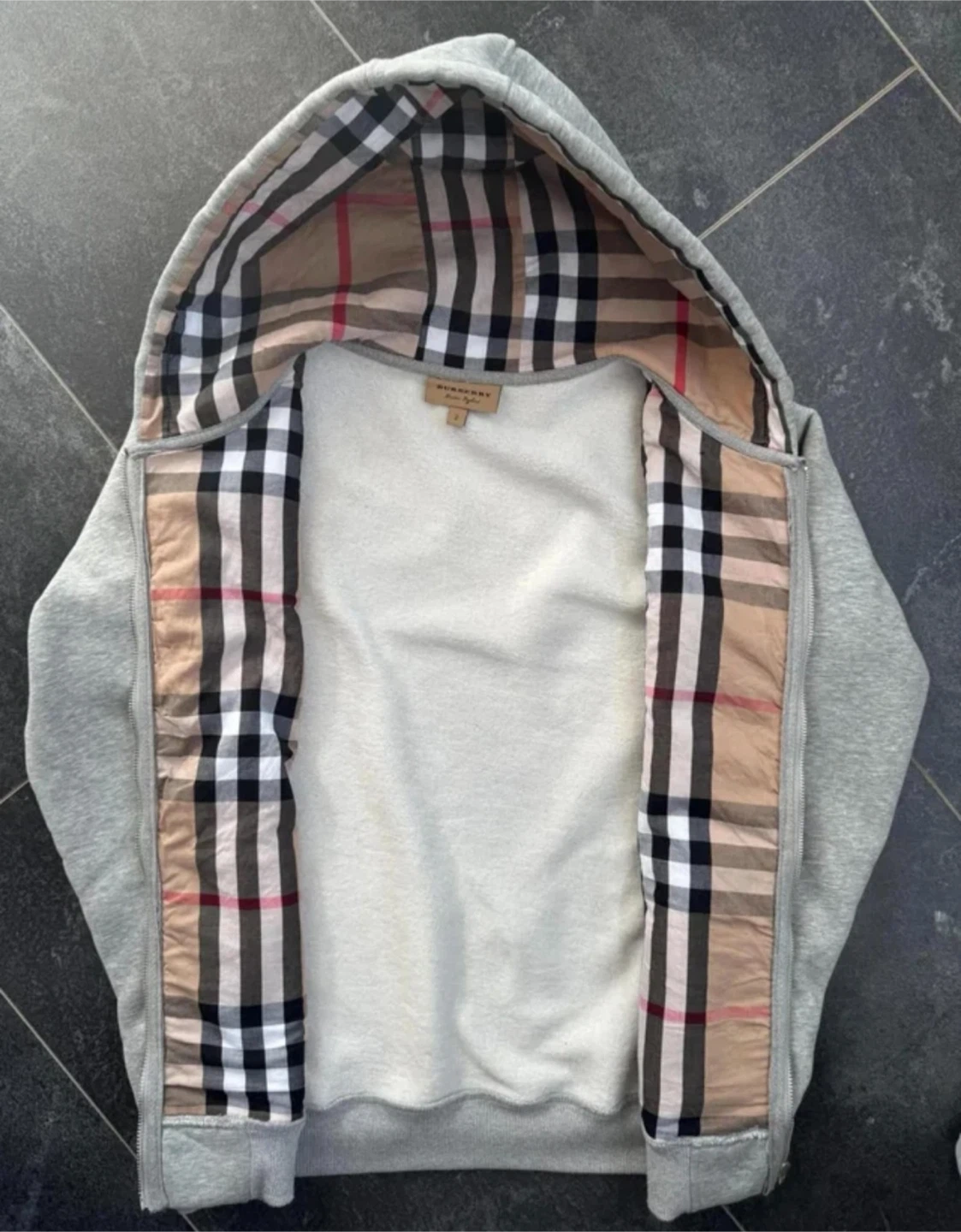 Burberry Zip-Up Hoodie Grey - photo 2