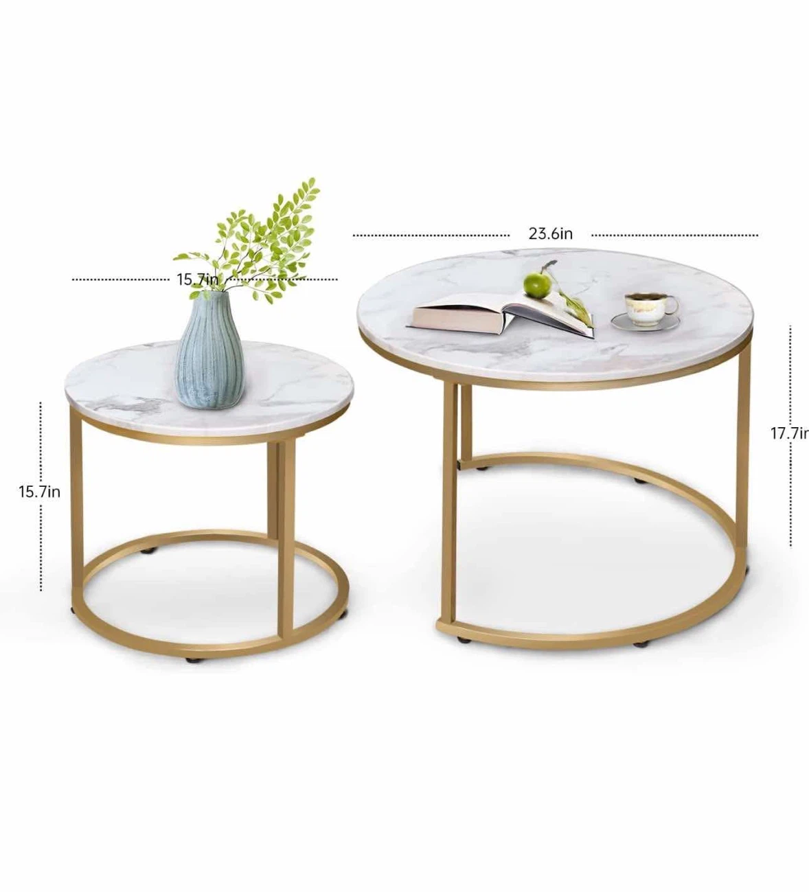 Set of 2 Round Nesting Coffee Tables