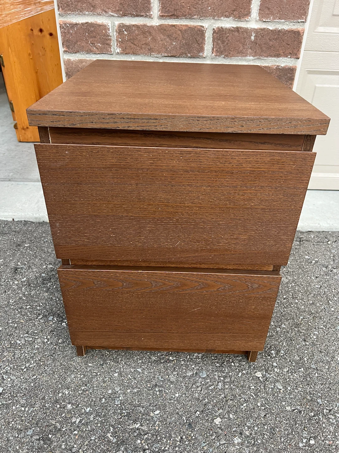 Two-Drawer Wooden Nightstand