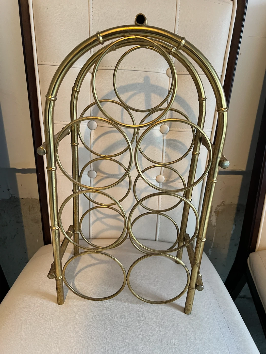 Vintage Brass Wine Rack