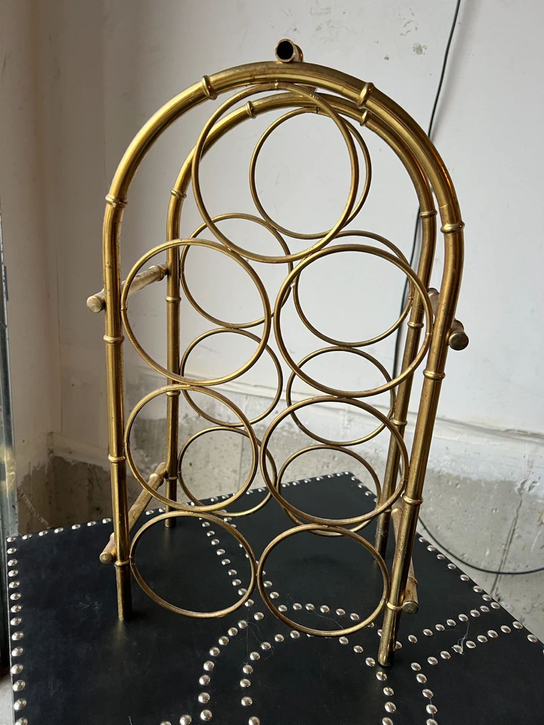 Vintage Brass Wine Rack - photo 2