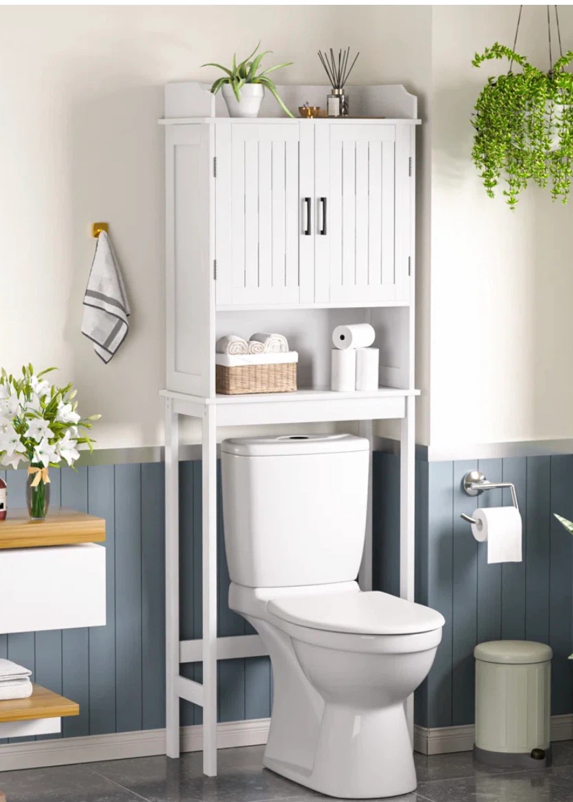 White Bathroom Over-the-Toilet Storage Cabinet
