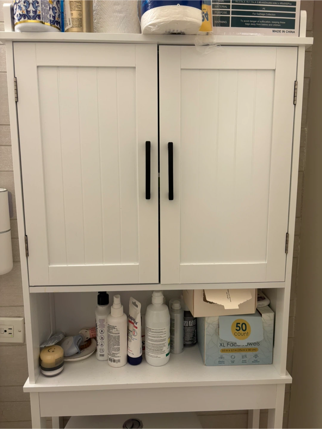 White Bathroom Over-the-Toilet Storage Cabinet - photo 2