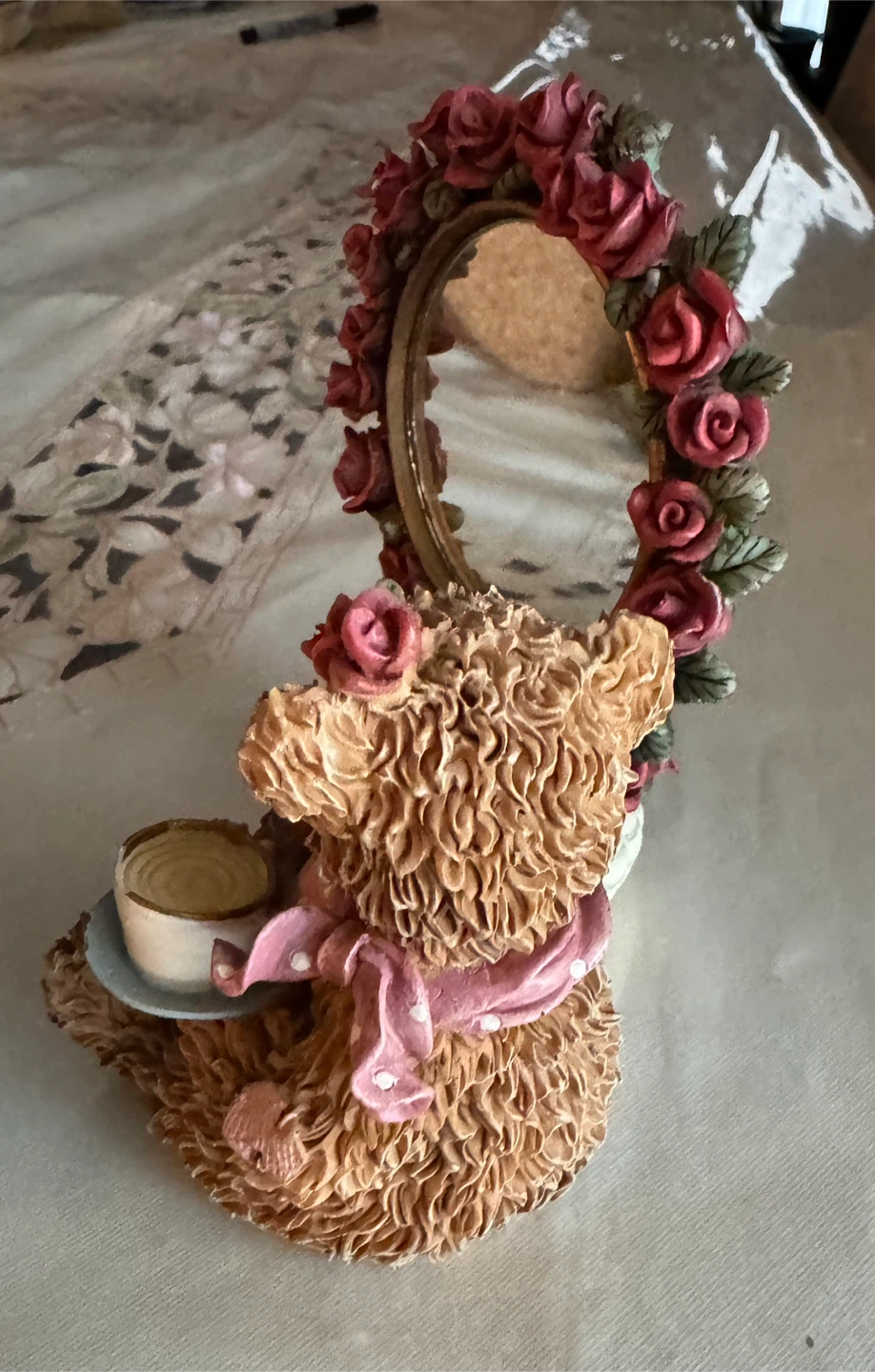 Cherison Bear Decorative Mirror with Floral Frame - photo 4