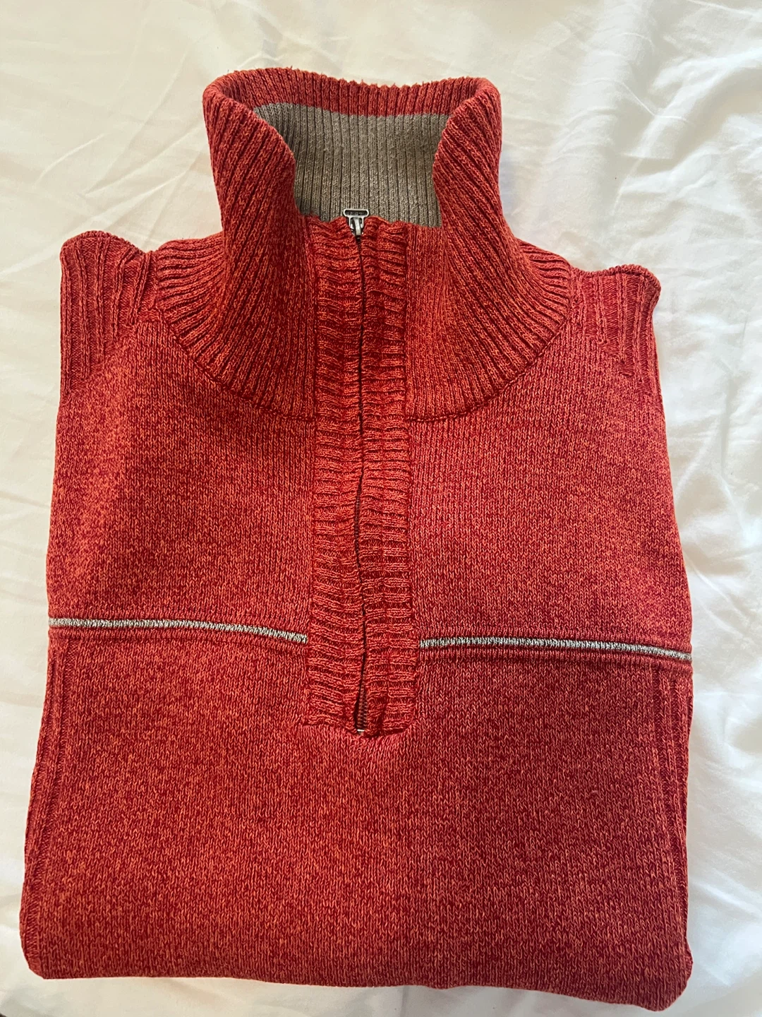 Red Quarter-Zip Sweater