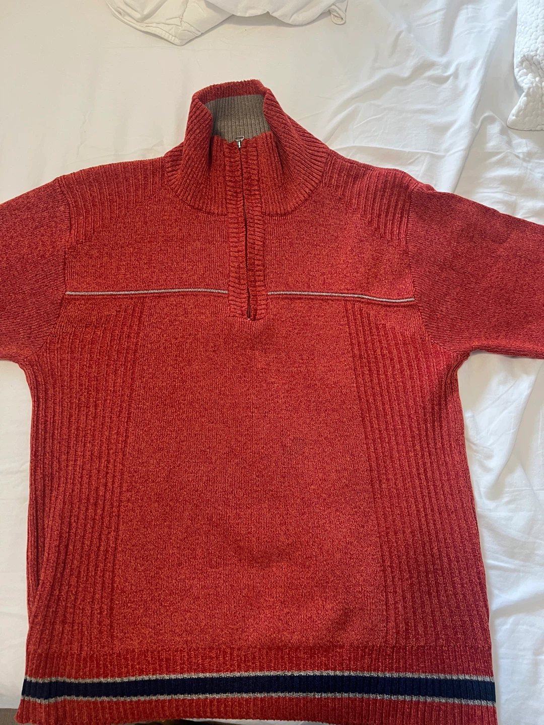 Red Quarter-Zip Sweater - photo 3