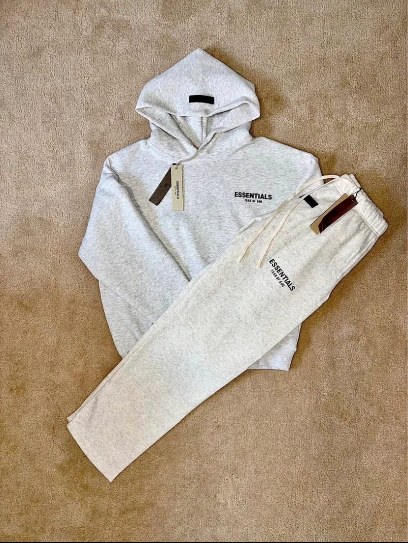Essentials light grey tracksuit