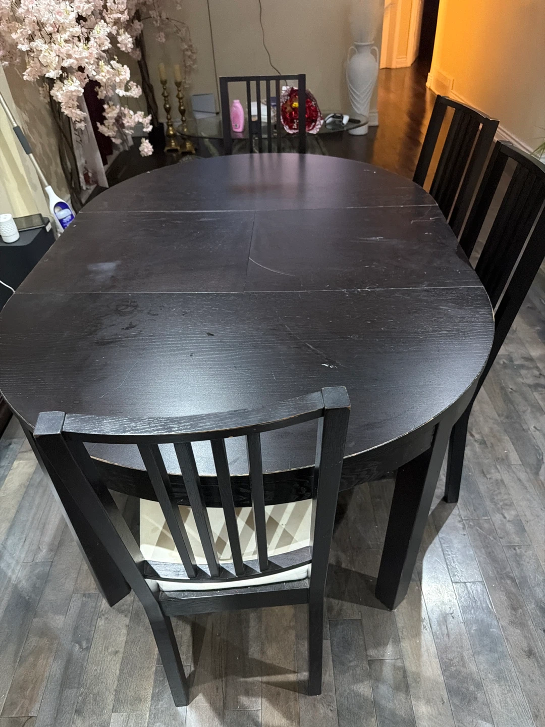 Black Dining Table and Chairs Set