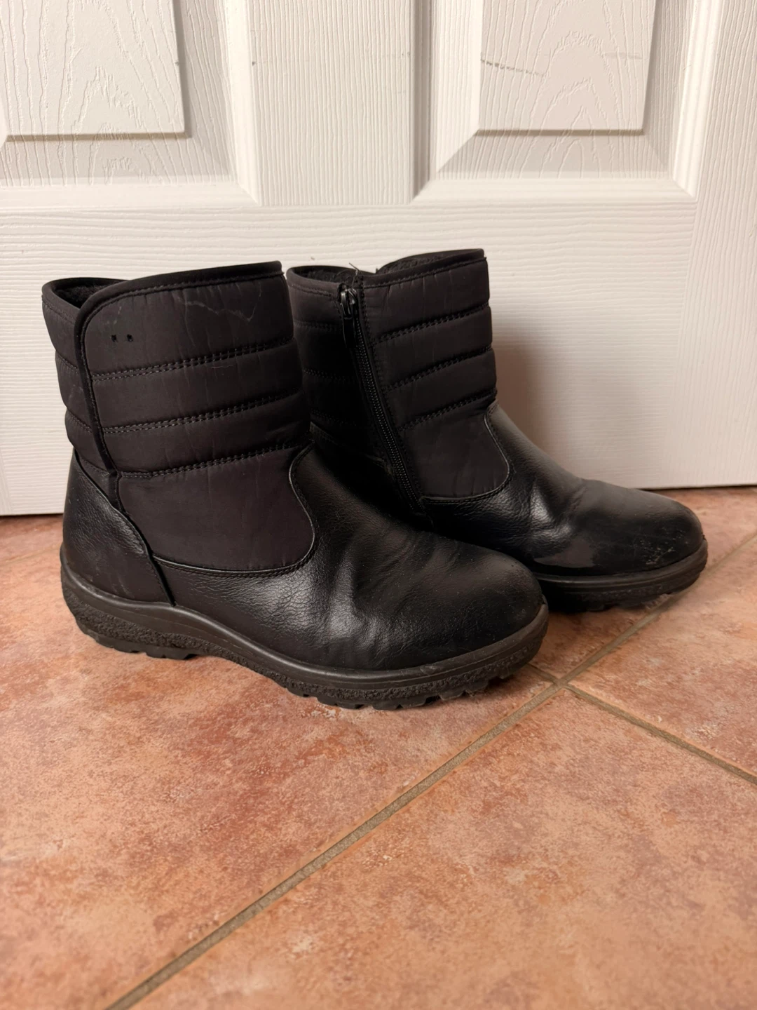 Women’s Black Quilted Winter Boots