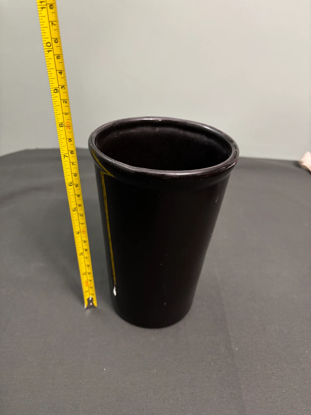 Black Ceramic Cylinder Vase