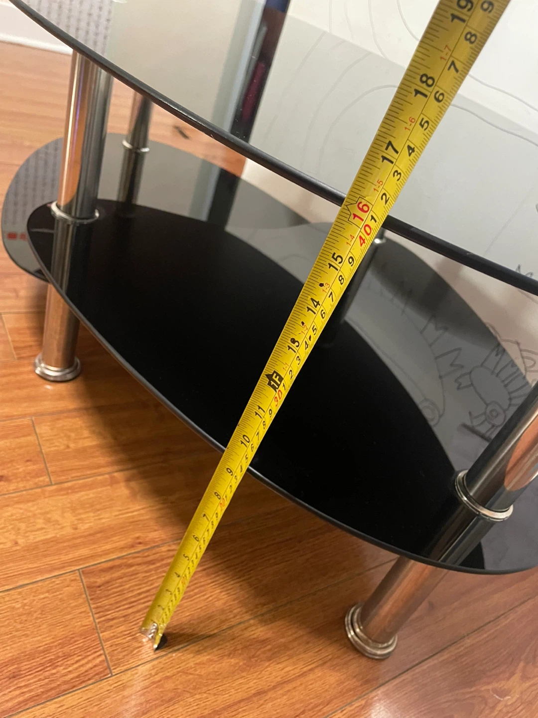 Modern Black Glass Oval Coffee Table - photo 5