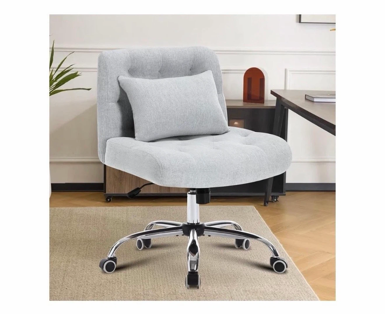 New plus size Light Grey Tufted Office Chair - photo 2