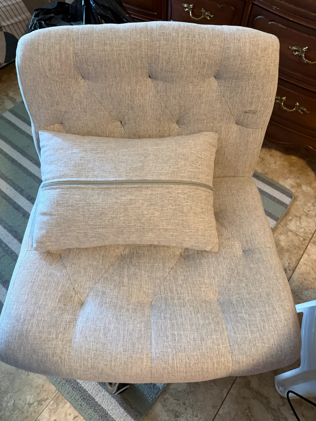 New plus size Light Grey Tufted Office Chair - photo 5