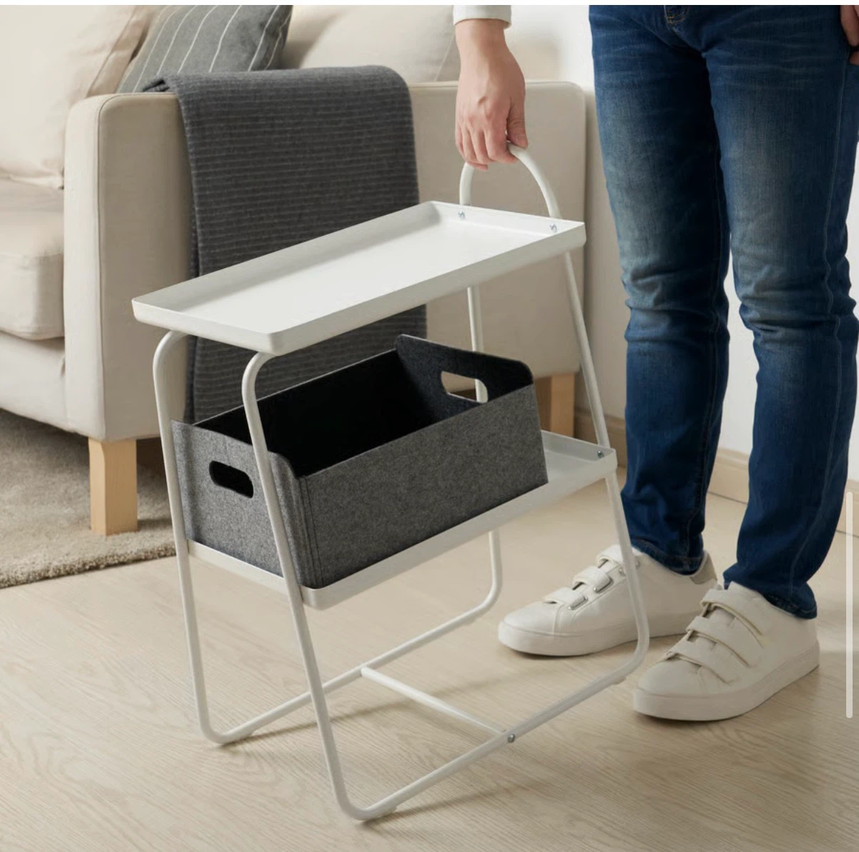 IKEA Hattasen White Side Table - photo 4