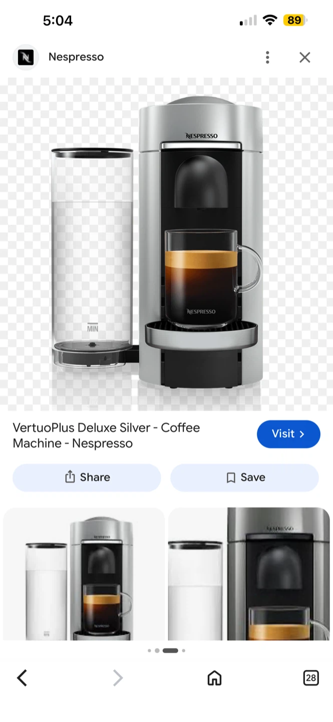 Nespresso VertuoPlus Deluxe Coffee Machine Silver