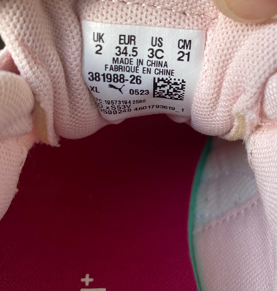 Brand New - Puma SoftFoam+ Kids Shoes Pink Size 3C - photo 2