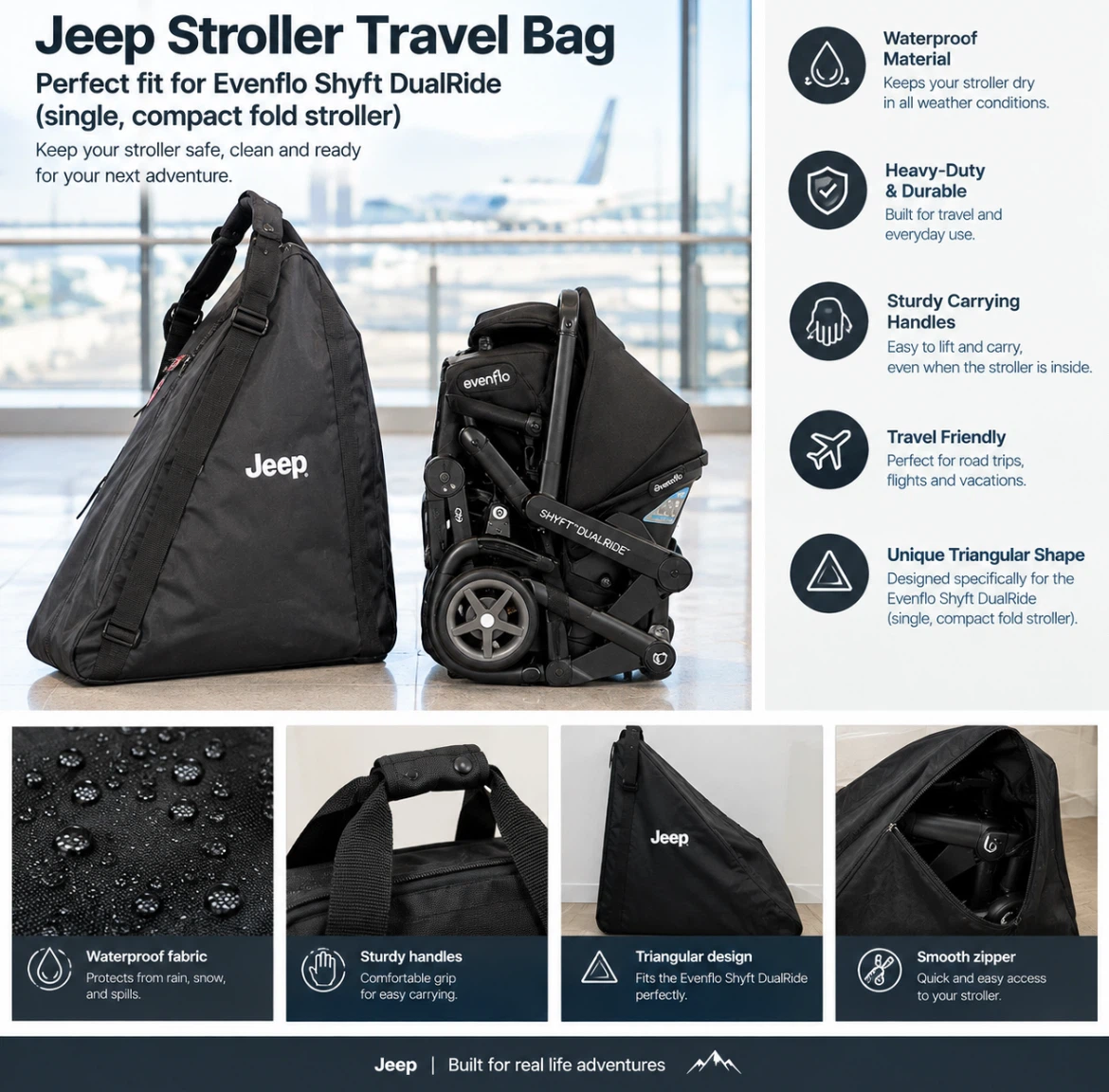 Jeep heavy duty stroller bag