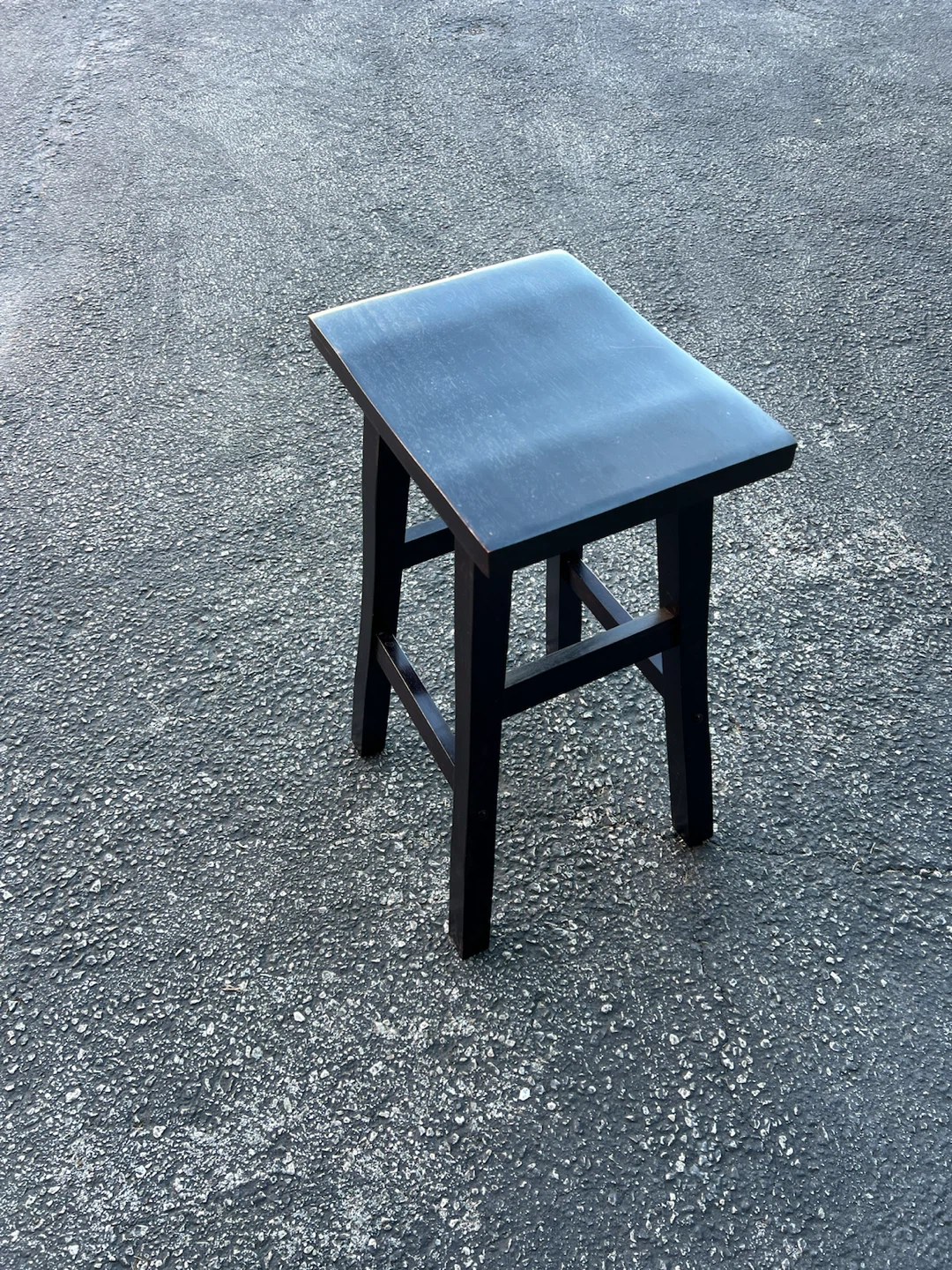 Black Wooden Stool - photo 2
