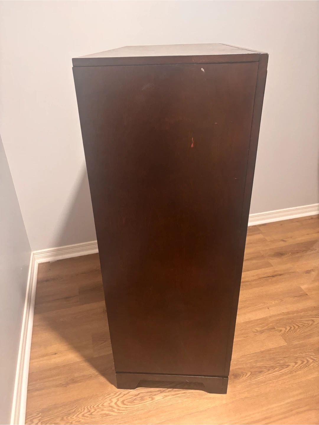 Dark Brown Wooden Dresser with 5 Drawers - photo 2