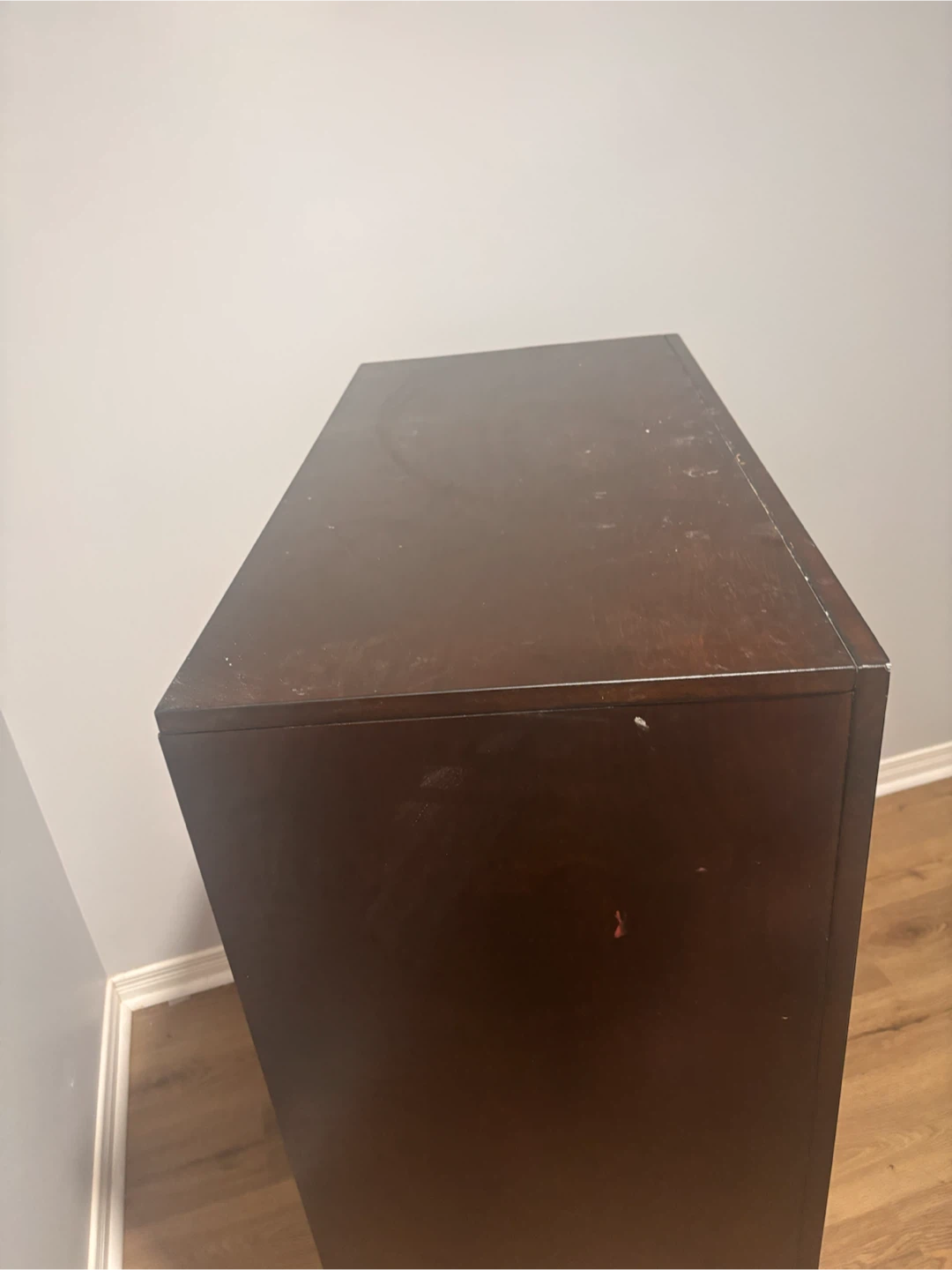 Dark Brown Wooden Dresser with 5 Drawers - photo 3