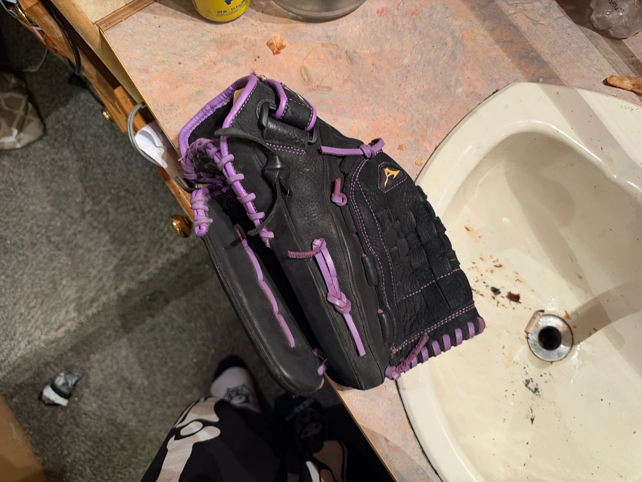 Akadema Black and Purple Baseball Glove