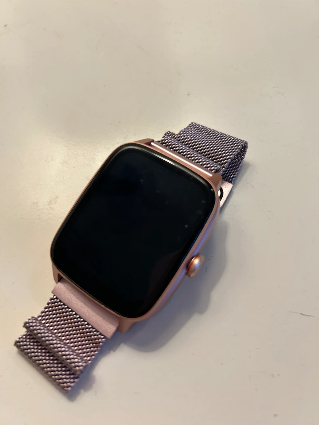 Rose Gold Smartwatch with Mesh Band