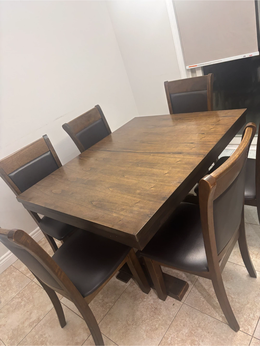 Extendable Wooden Dining Table with 6 Chairs - photo 3