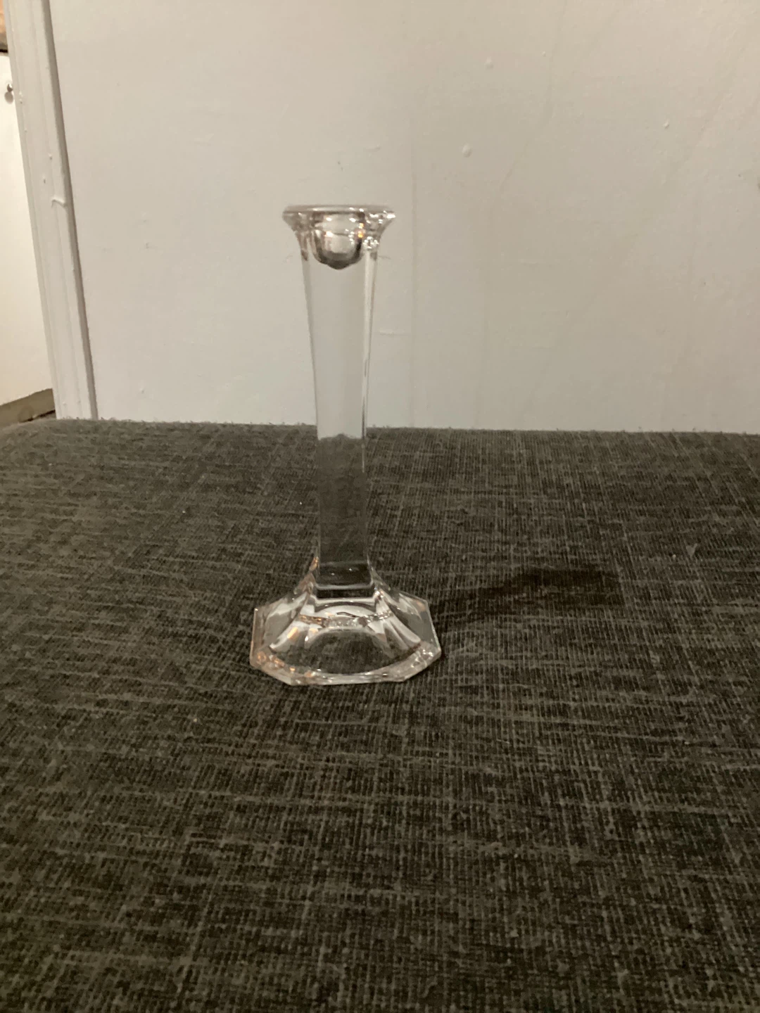 Clear Glass Candlestick Holder