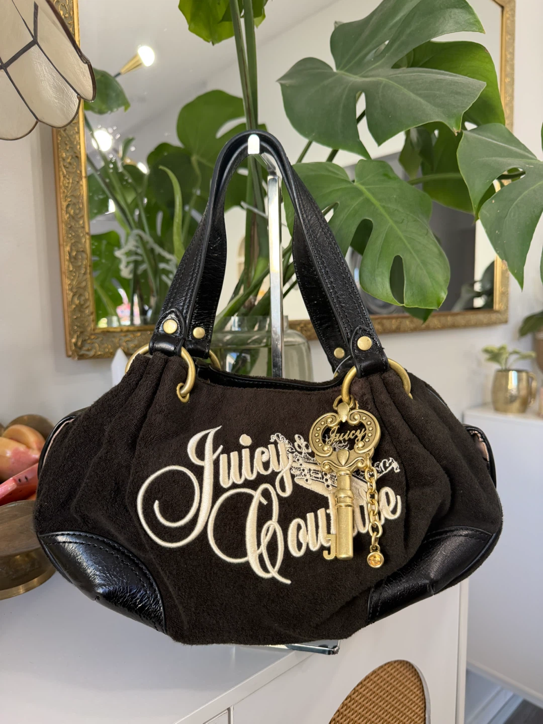 Y2K Juicy Couture Black Velour Handbag NWT