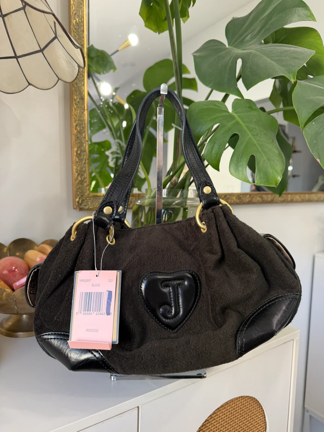 Y2K Juicy Couture Black Velour Handbag NWT - photo 2