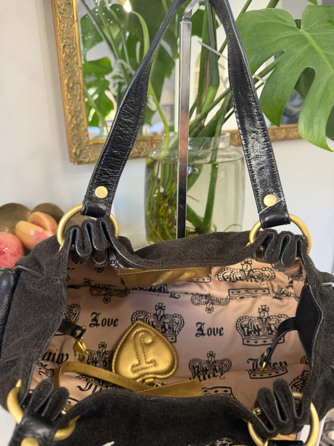 Y2K Juicy Couture Black Velour Handbag NWT - photo 3