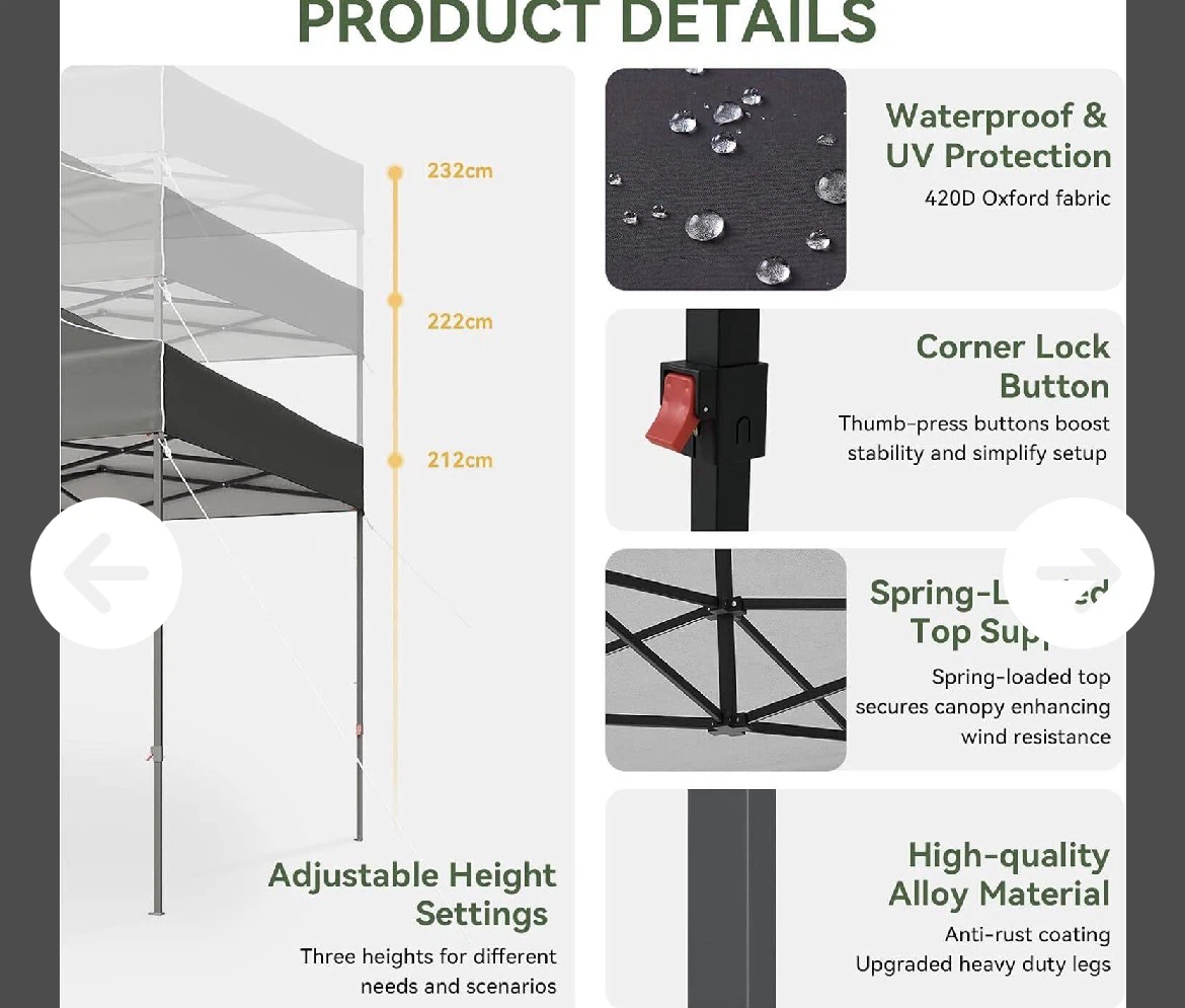 10x10 Pop Up Canopy with Sidewalls - photo 2