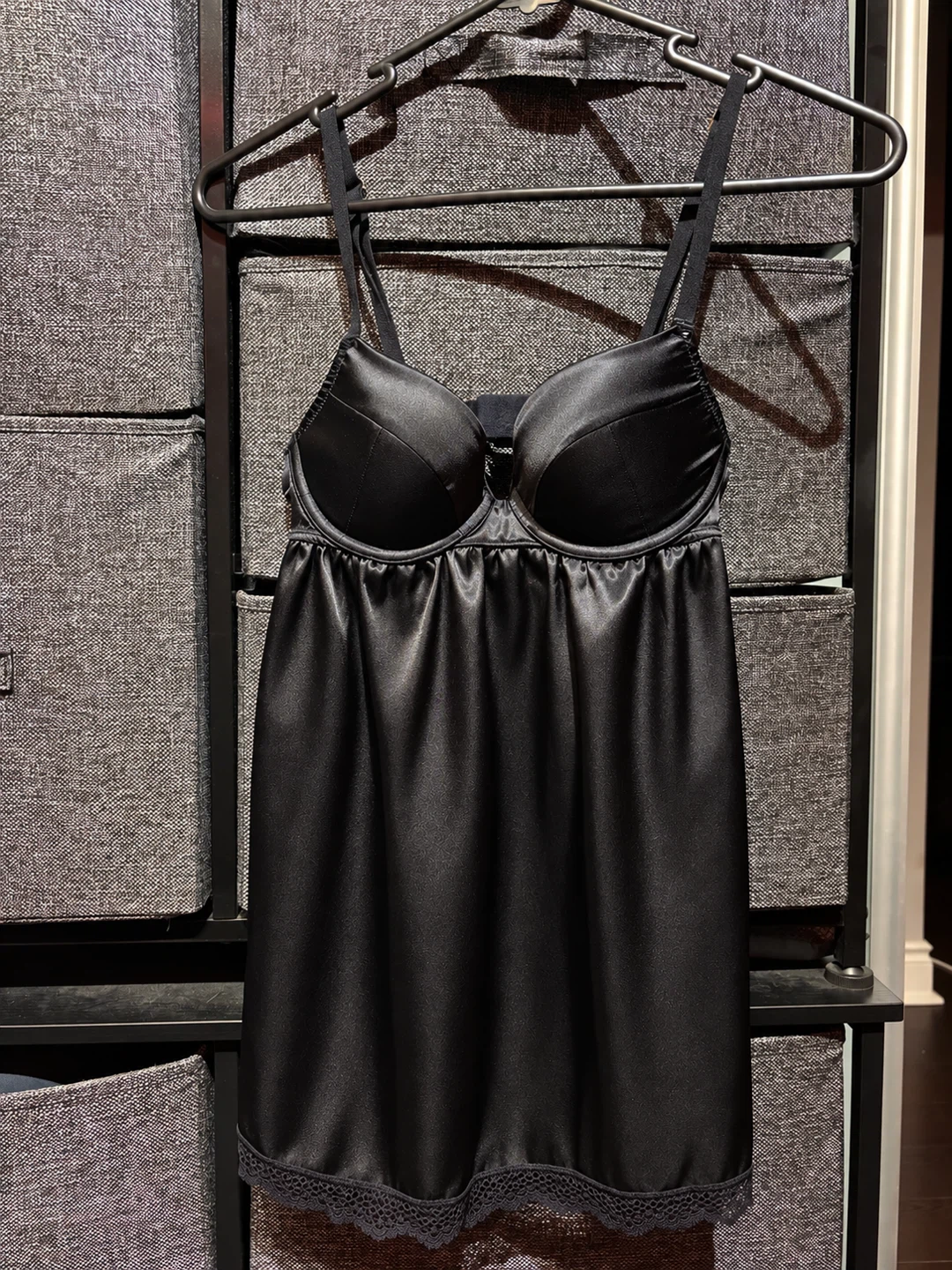 La Senza Black Satin Babydoll Lingerie – XS – Never Worn
