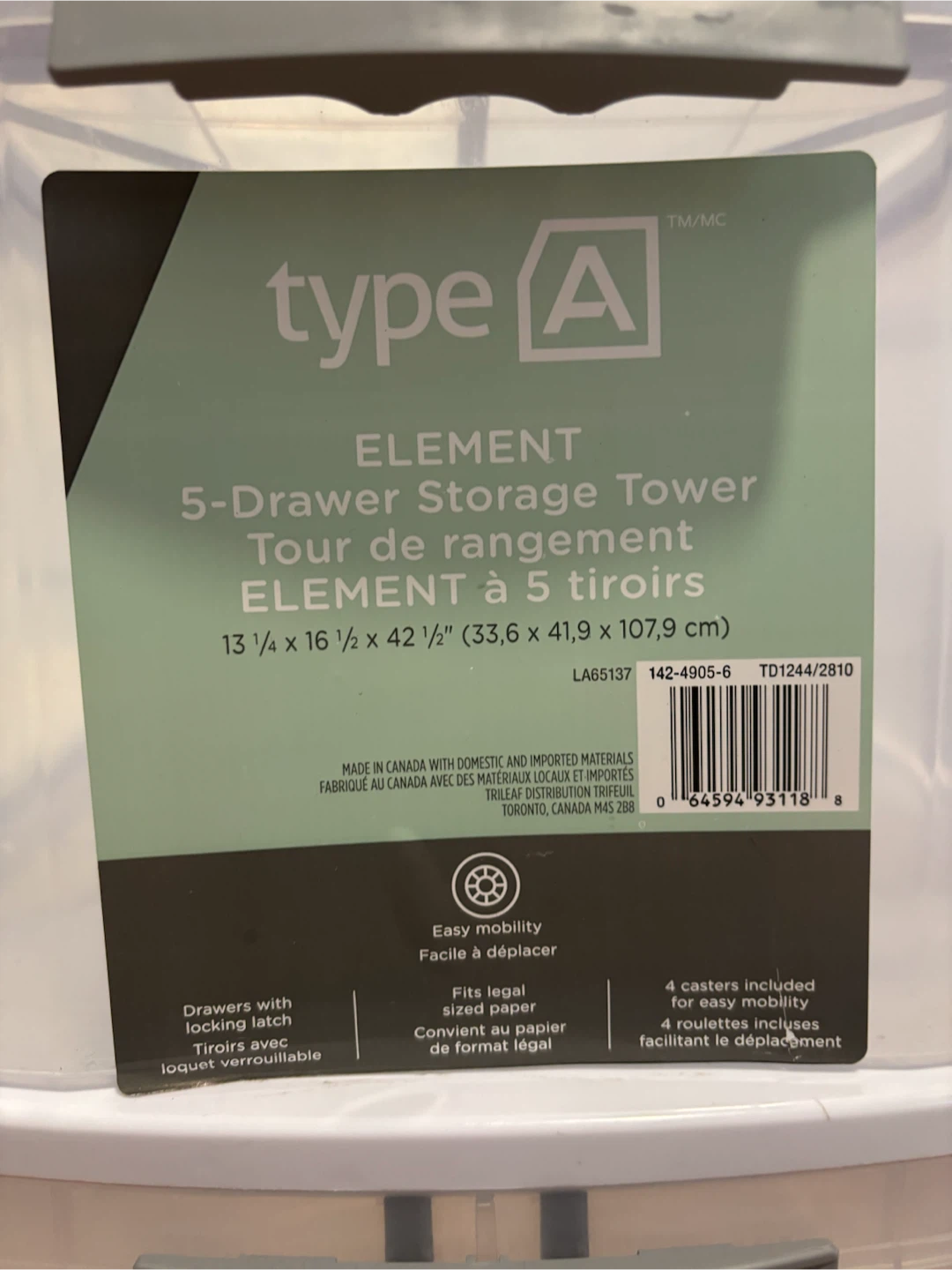 5-Drawer Storage Tower - photo 3