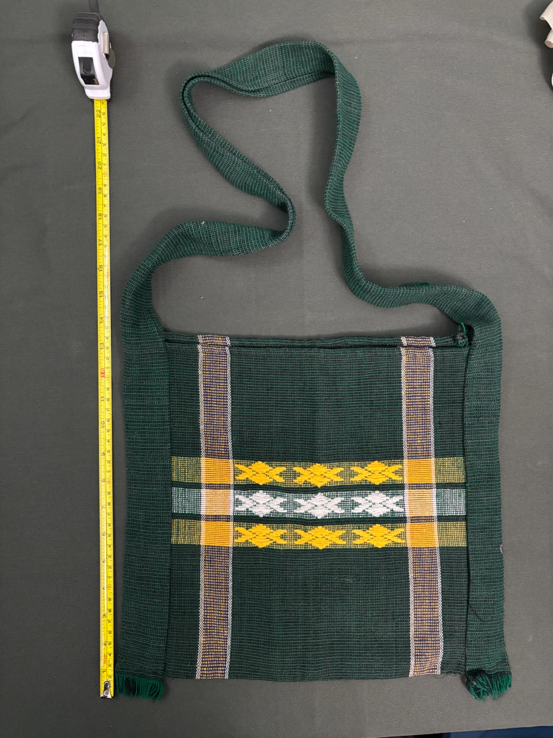 Woven Green Shoulder Bag