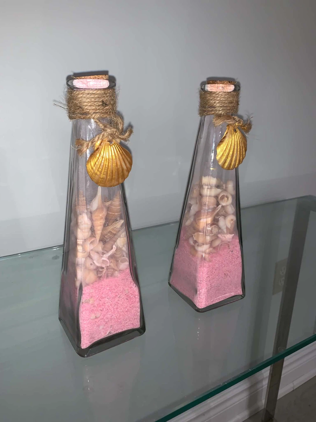 Set of two decorative shell bottles - photo 2