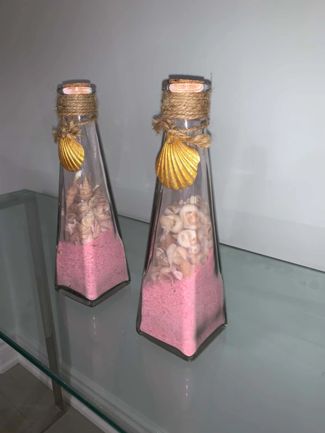 Set of two decorative shell bottles - photo 3
