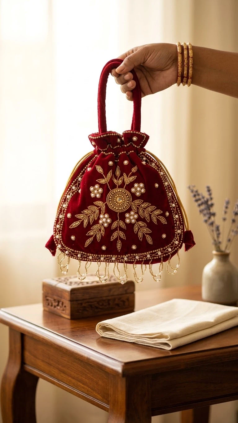 Handcrafted Velvet  Bag