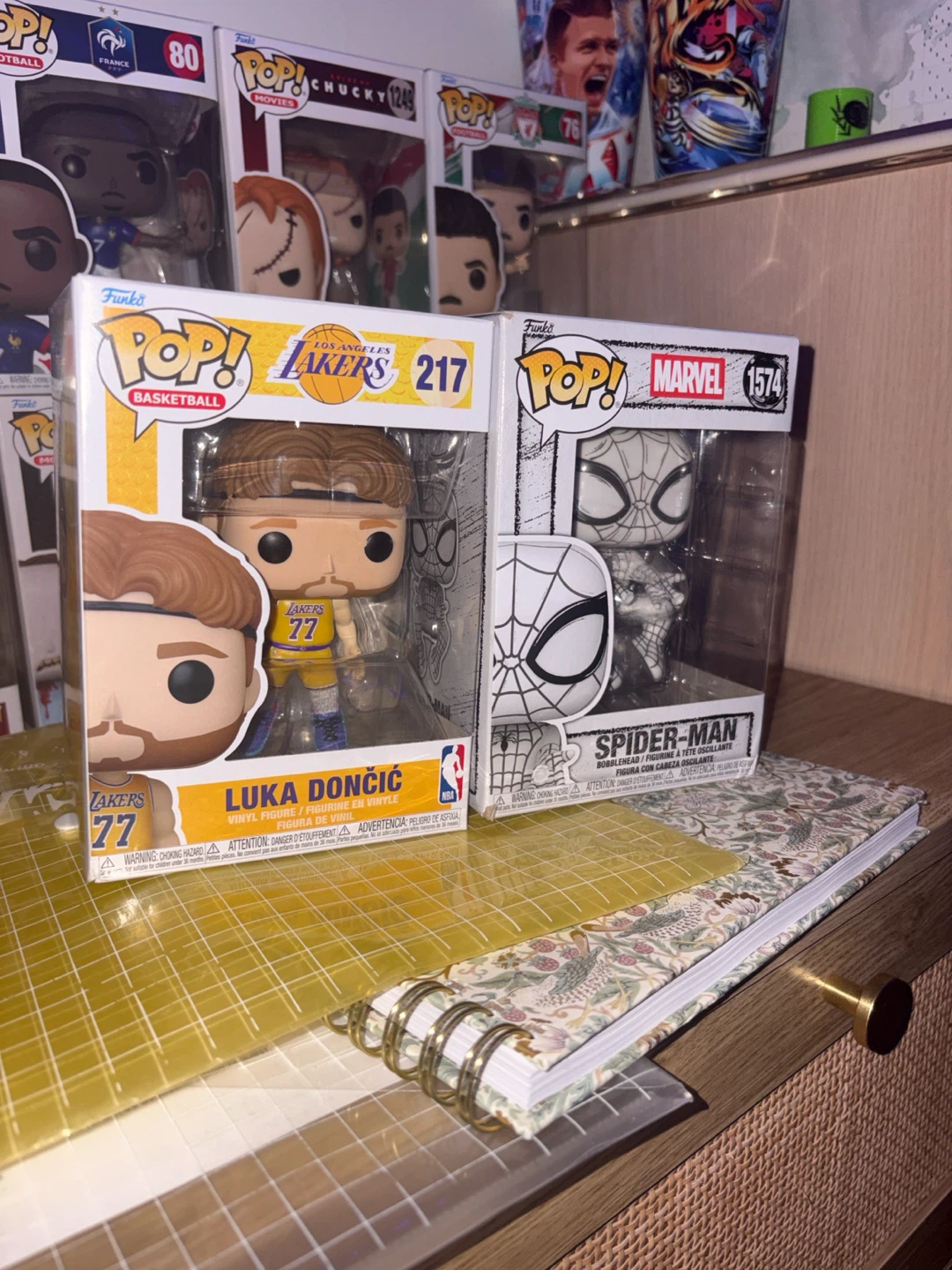 Funko Pop! Luka Doncic and Spider-Man Figures