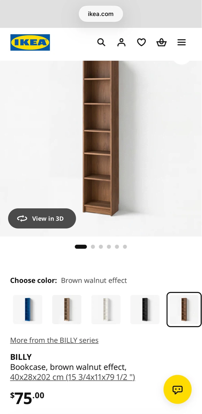 IKEA Billy Bookcase, Brown Walnut - photo 3