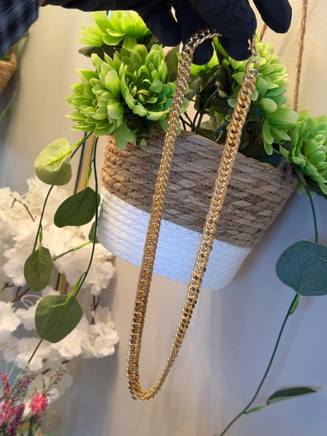 Gold-Tone Curb Chain Necklace