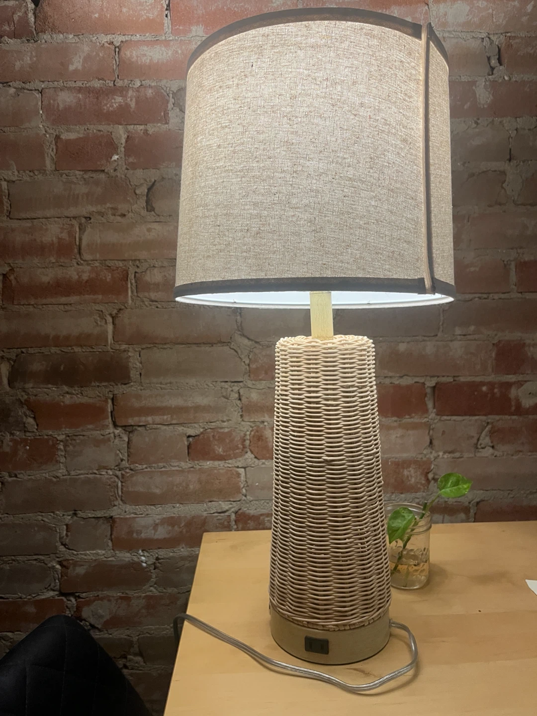 2 Woven Rattan Table Lamps