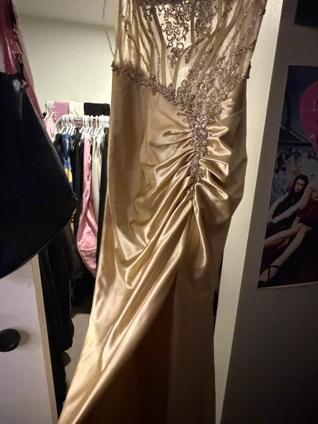 Gold Beaded Prom Gown - photo 2